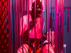 Slavegirl Masturbates In Hanging Cage