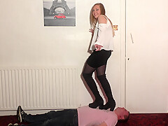 Dancing On Her Slave With Her Massive Boots