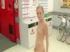 Naked in public with face dripping with cum